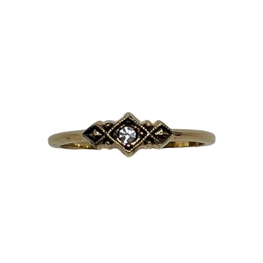 80s Avon Romantic Fashion Promise Ring Clear Rhinestone With Box NOS Jewelry
